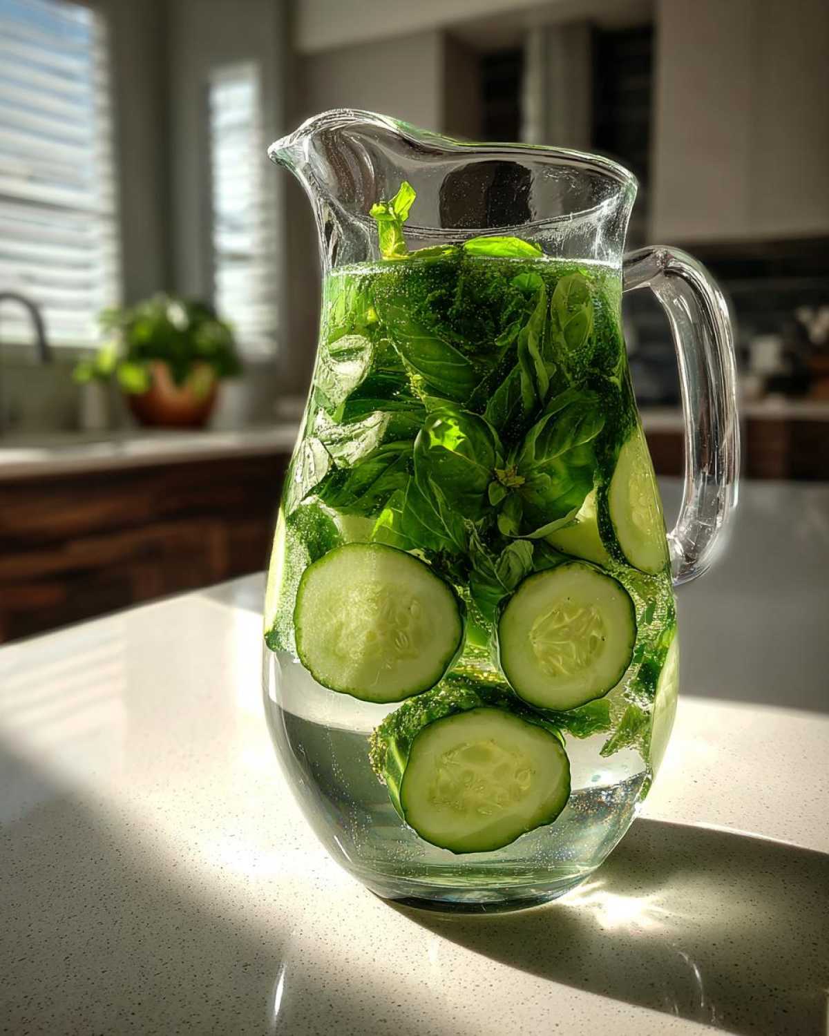 Cucumber Basil Detox Water (Spa Day Hydration at Home) - detail 4