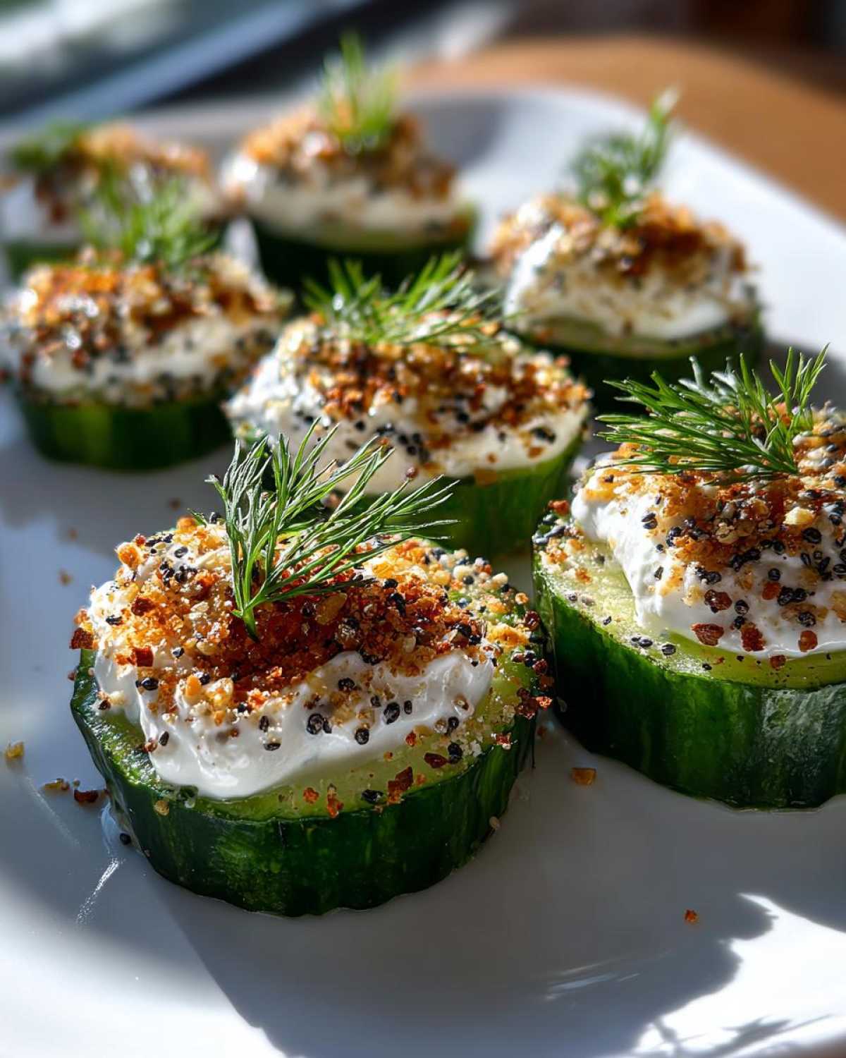 Everything Bagel Cucumber Bites (Low-Carb Crunchy Snack) - detail 1