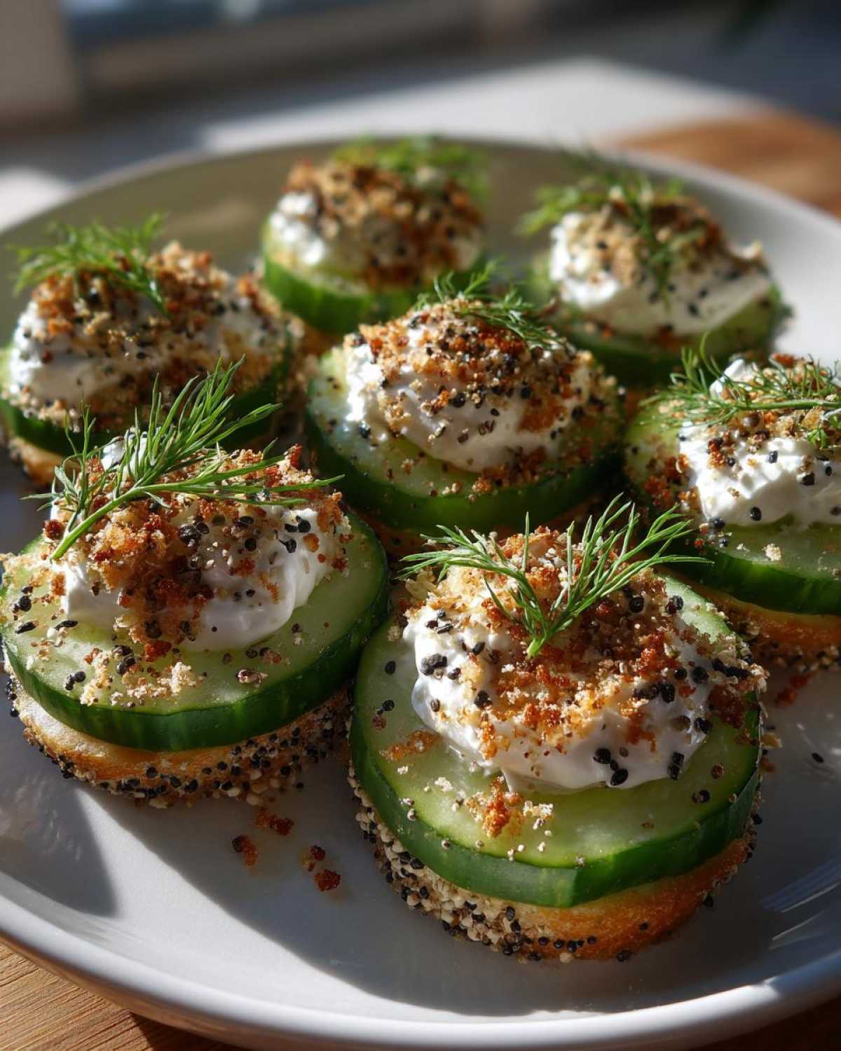 Everything Bagel Cucumber Bites (Low-Carb Crunchy Snack) - detail 3