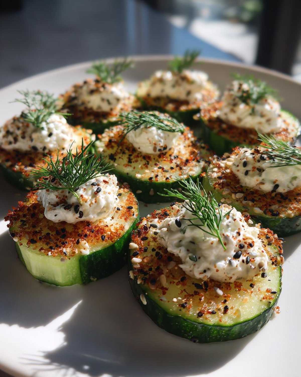 Everything Bagel Cucumber Bites (Low-Carb Crunchy Snack) - detail 4