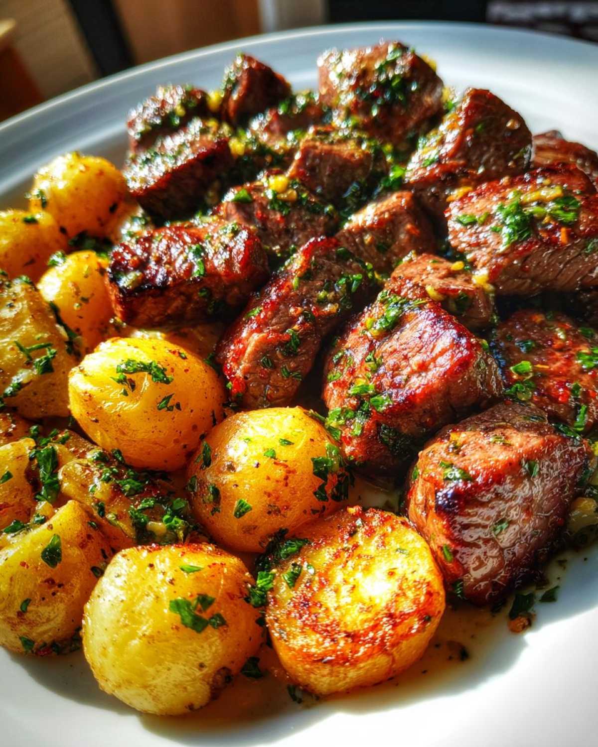 Garlic Butter Steak Bites with Crispy Potatoes (Better Than Steakhouse) - detail 4