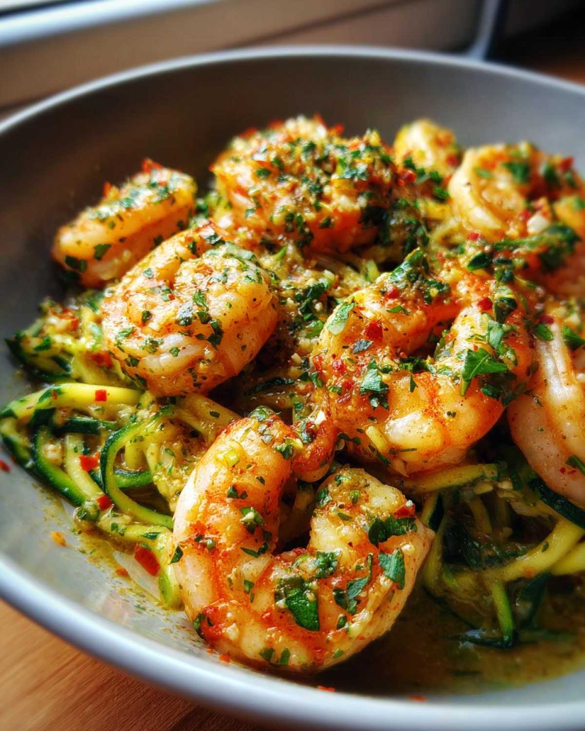 Garlic Shrimp Scampi Zoodles (Keto Weeknight Delight) - detail 1