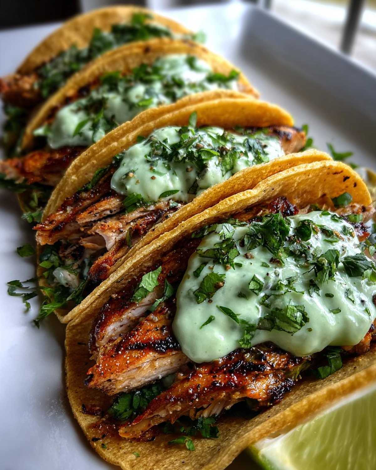 Grilled Fish Tacos with Avocado Crema (Fresh & Light Dinner) - detail 1