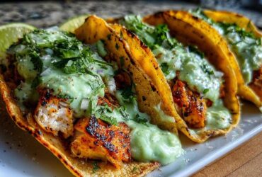 Grilled Fish Tacos with Avocado Crema (Fresh & Light Dinner)