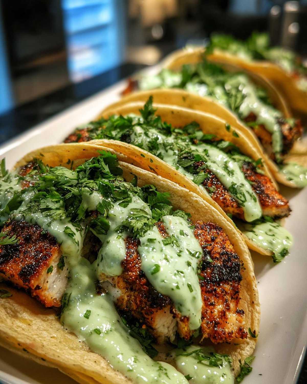 Grilled Fish Tacos with Avocado Crema (Fresh & Light Dinner) - detail 4