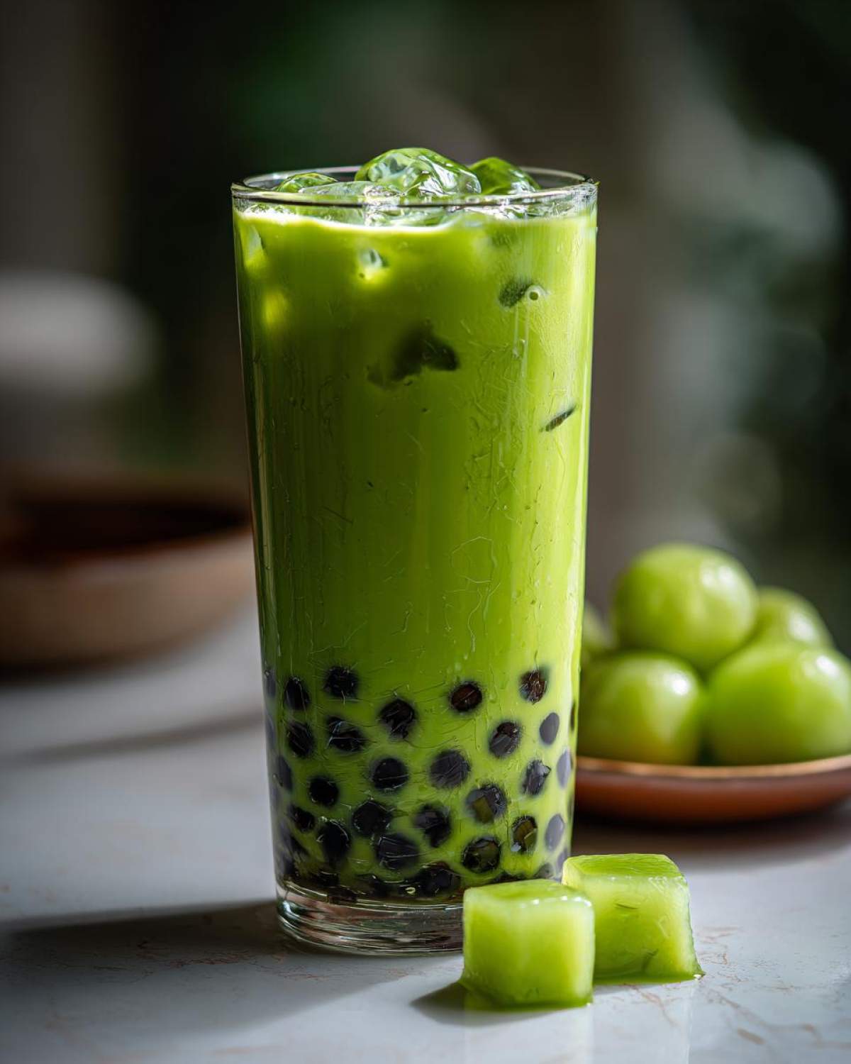 Honeydew Matcha Bubble Tea (DIY Boba at Home) - detail 1