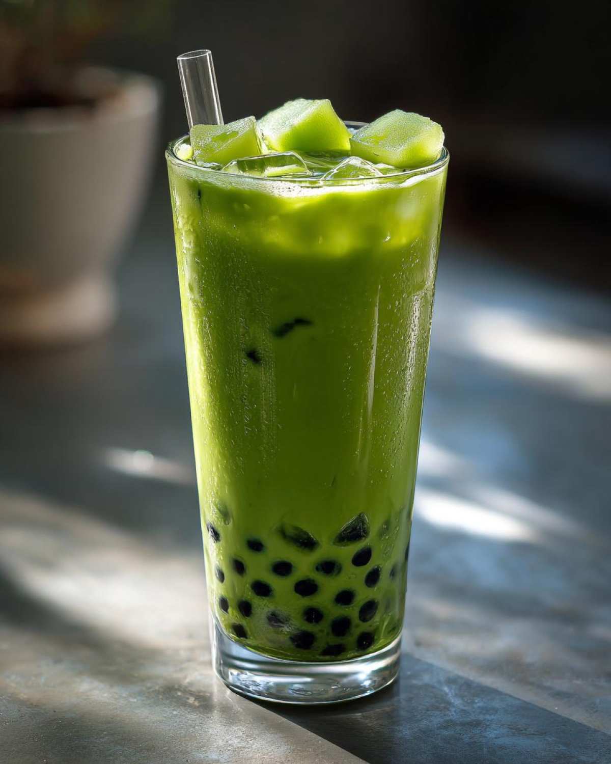 Honeydew Matcha Bubble Tea (DIY Boba at Home) - detail 2
