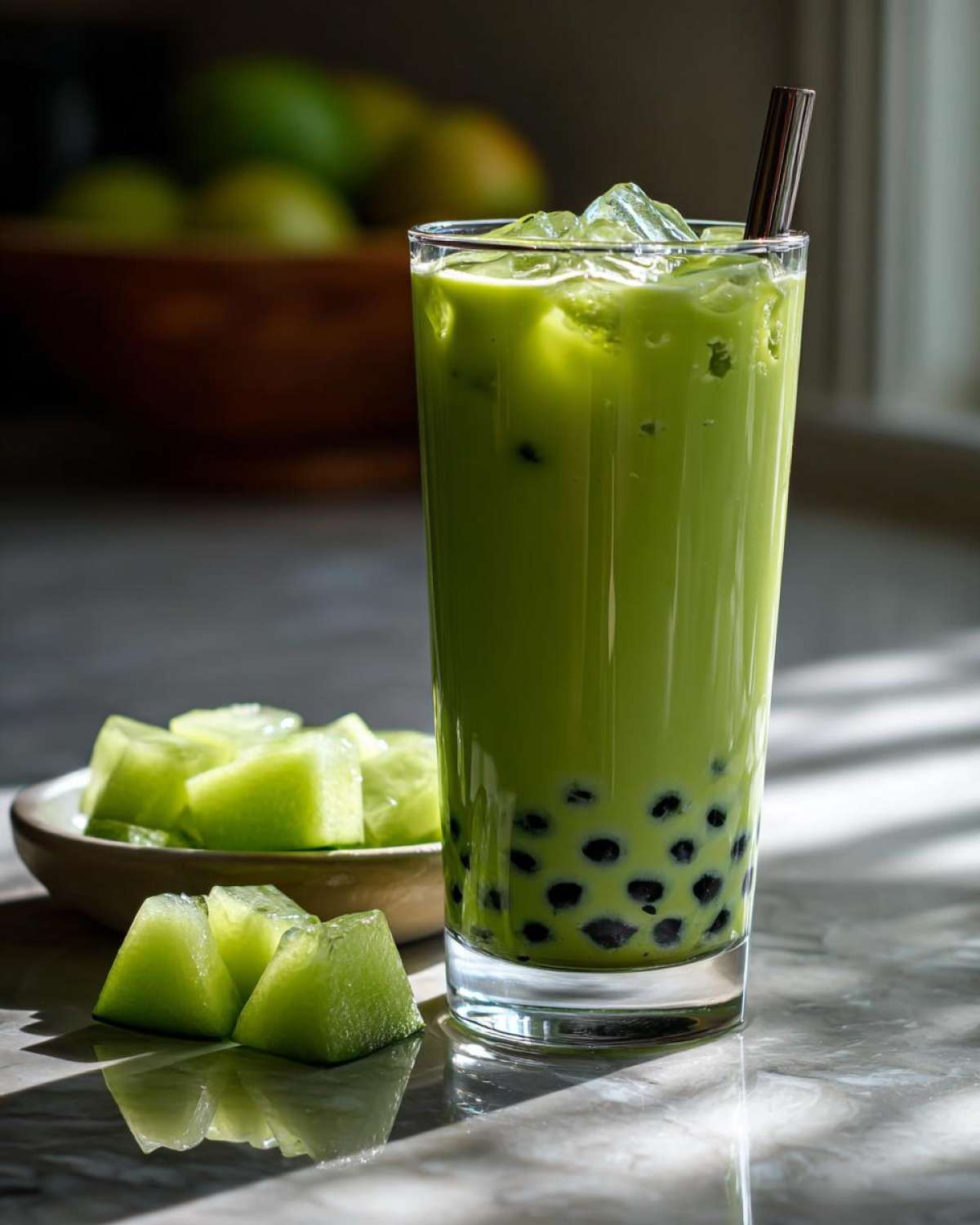 Honeydew Matcha Bubble Tea (DIY Boba at Home) - detail 3
