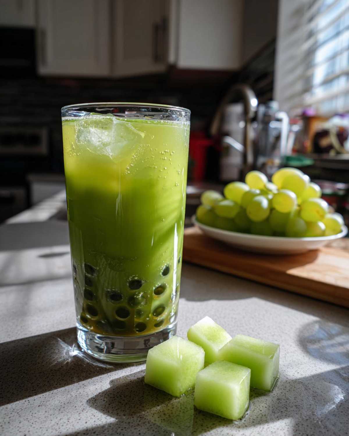 Honeydew Matcha Bubble Tea (DIY Boba at Home) - detail 4