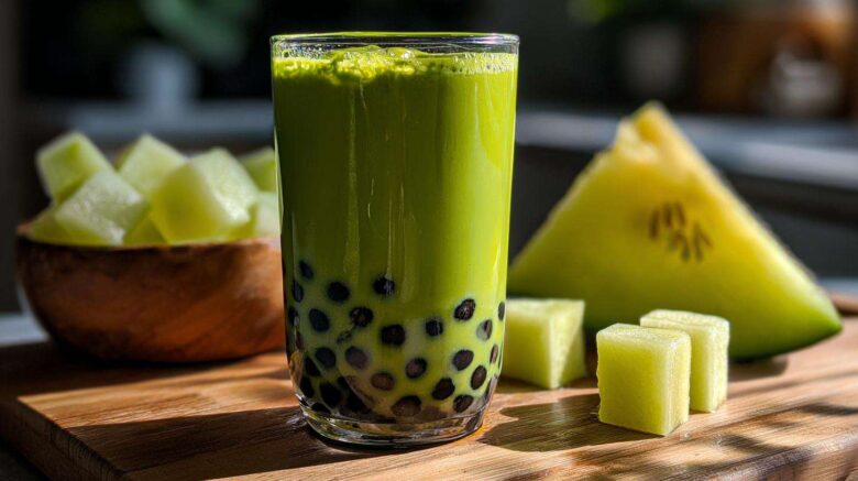 Honeydew Matcha Bubble Tea (DIY Boba at Home)