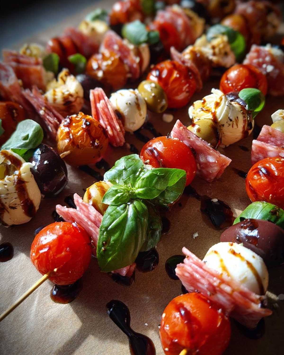 Italian Antipasto Skewers (No-Cook Party Snack on a Stick) - detail 1