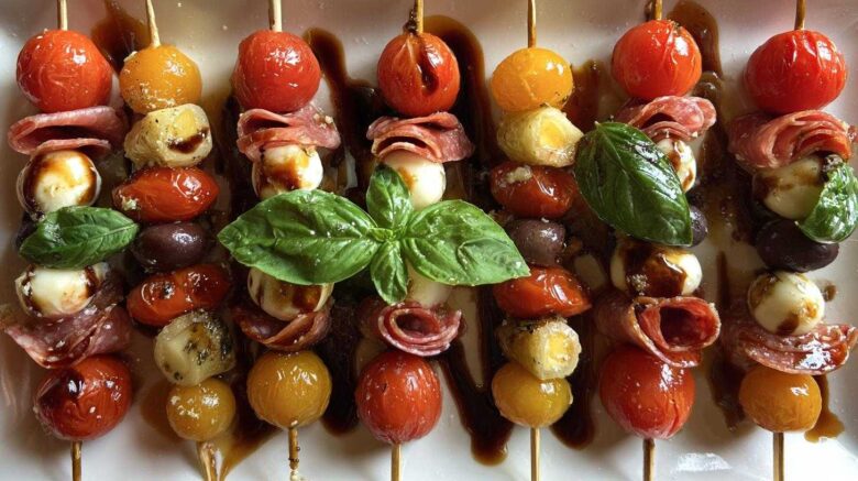 Italian Antipasto Skewers (No-Cook Party Snack on a Stick)