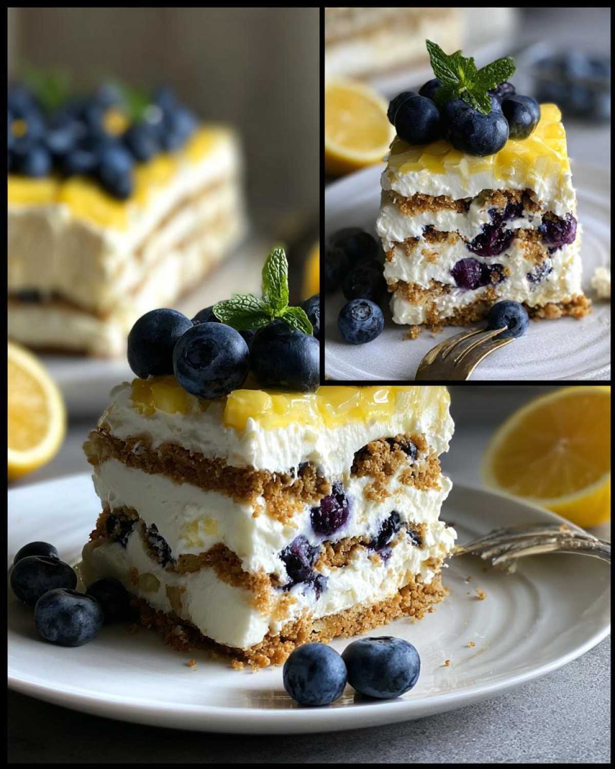 Lemon Blueberry Icebox Cake (No Bake Summer Dream) - detail 1