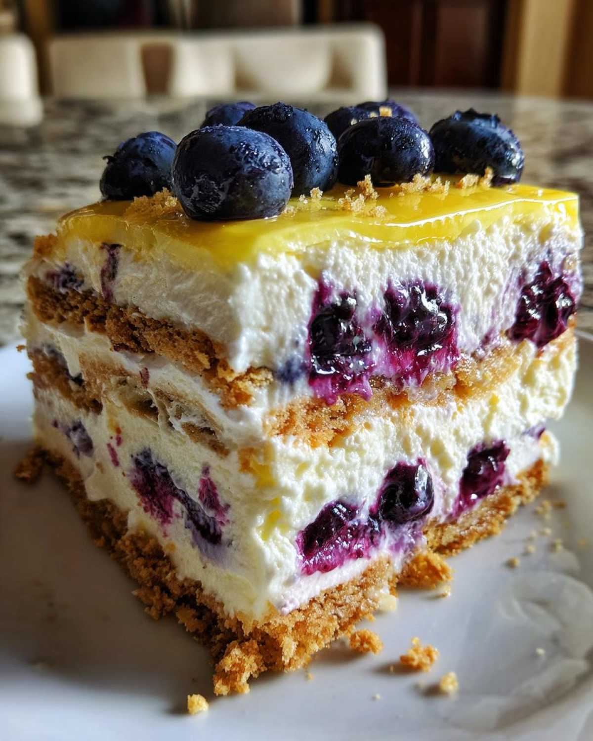 Lemon Blueberry Icebox Cake (No Bake Summer Dream) - detail 3