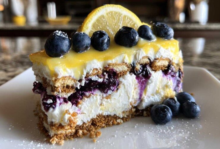 Lemon Blueberry Icebox Cake (No Bake Summer Dream)