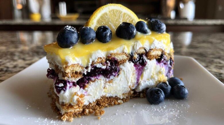 Lemon Blueberry Icebox Cake (No Bake Summer Dream)