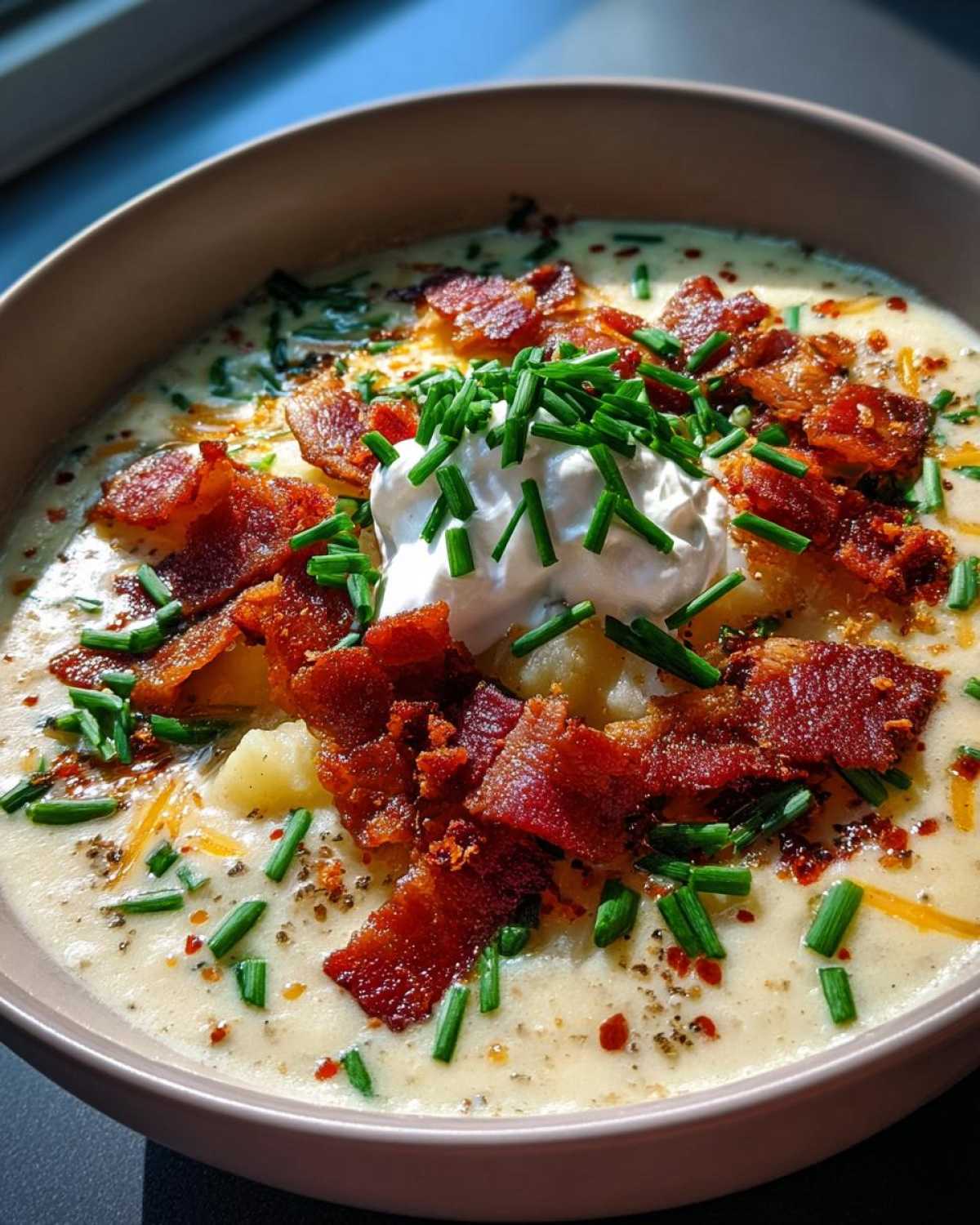 Loaded Baked Potato Soup (All the Toppings Included) - detail 2
