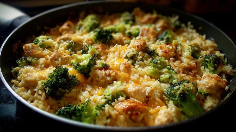 One-Pan Cheesy Broccoli Chicken Rice (No More Boring Chicken!)