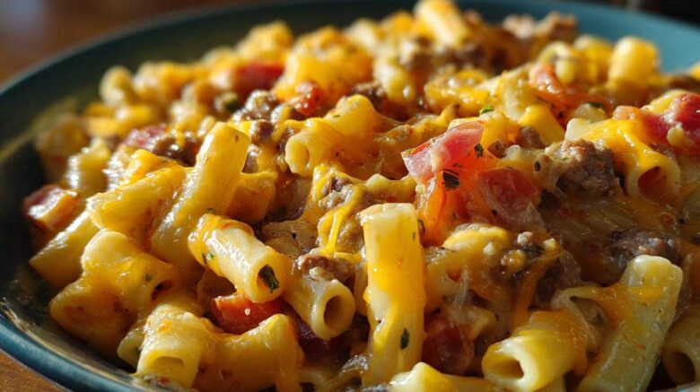 One-Pot Bacon Cheeseburger Pasta (Comfort Food Mashup)