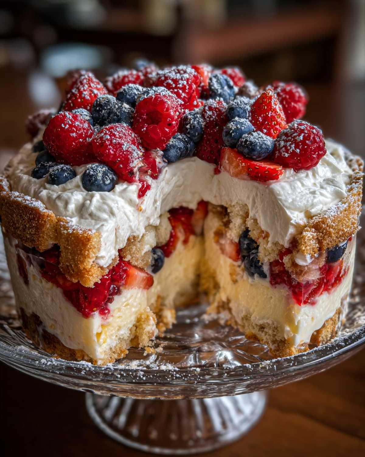 Patriotic Berry Trifle (Red, White & Blue No-Bake Dessert) - detail 2