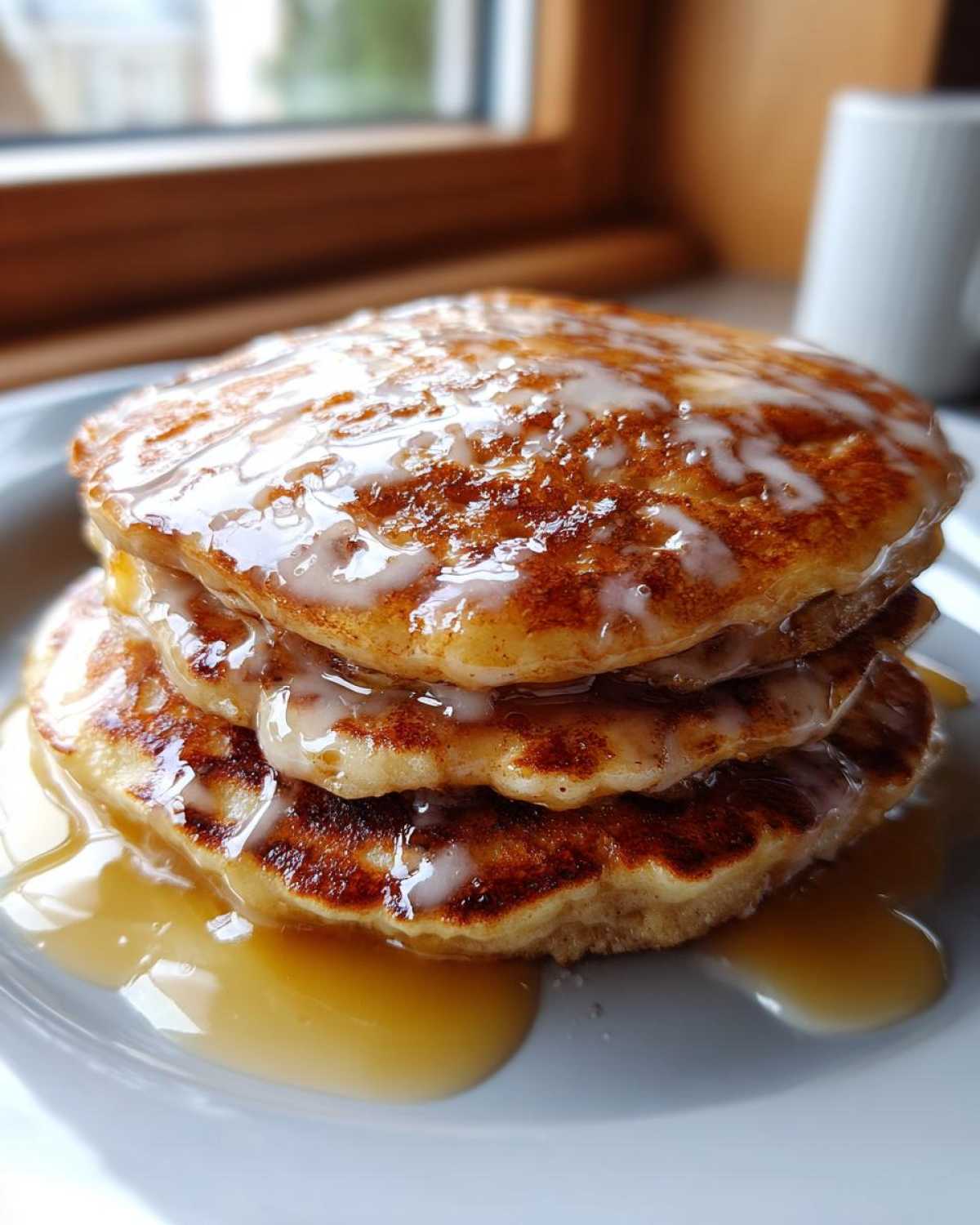 Pumpkin Spice Pancakes with Maple Glaze (Cozy Fall Breakfast) - detail 1