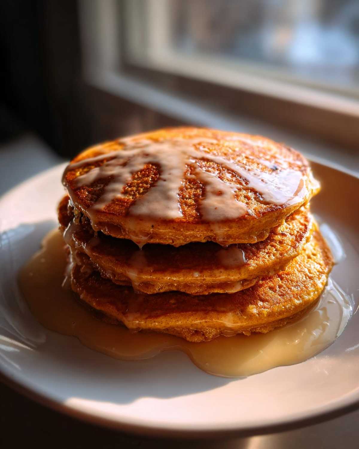 Pumpkin Spice Pancakes with Maple Glaze (Cozy Fall Breakfast) - detail 2