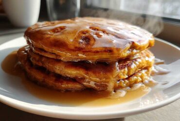 Pumpkin Spice Pancakes with Maple Glaze (Cozy Fall Breakfast)