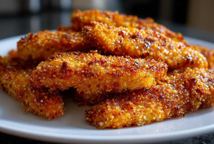 Quinoa Crusted Chicken Tenders (Gluten-Free Crunchy Bake)