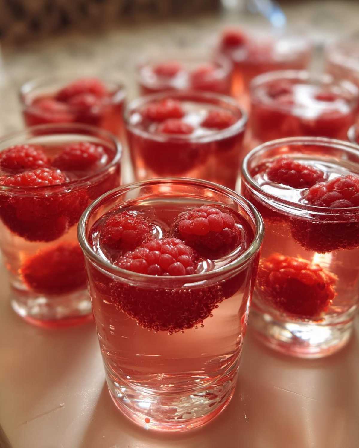 Raspberry Rosé Jelly Shots (Fancy New Year’s Eve Party Treat) - detail 2