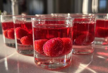 Raspberry Rosé Jelly Shots (Fancy New Year’s Eve Party Treat)