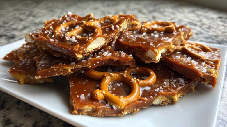 Salted Caramel Pretzel Bark (Addictive Sweet & Salty Crunch)