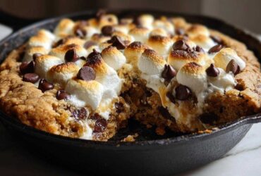 S’mores Skillet Cookie (Campfire Flavor, Oven Easy)