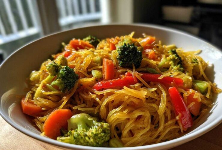 Spaghetti Squash Chow Mein (Healthy Chinese Takeout Fix)