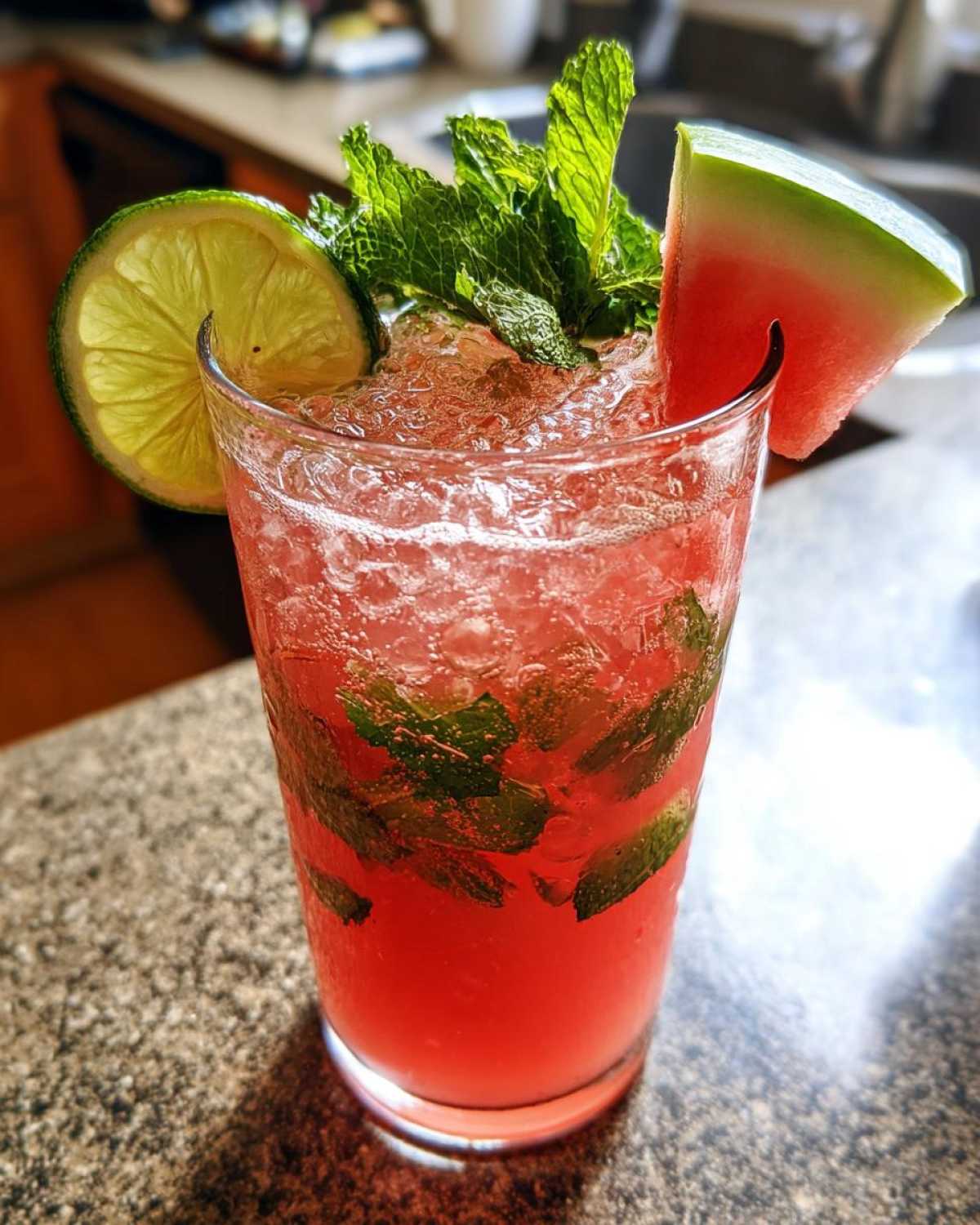 Sparkling Watermelon Lime Cooler (Hydrating Summer Mocktail) - detail 1