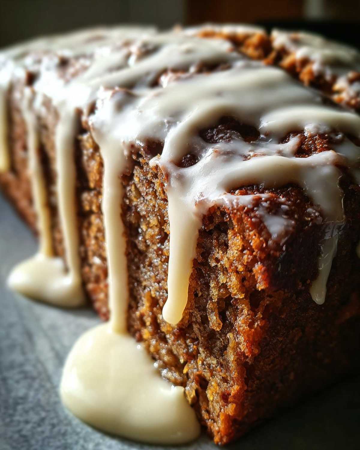 Spiced Gingerbread Loaf with Vanilla Glaze (Holiday Baking Smells Amazing) - detail 2