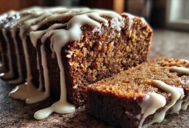 Spiced Gingerbread Loaf with Vanilla Glaze (Holiday Baking Smells Amazing)