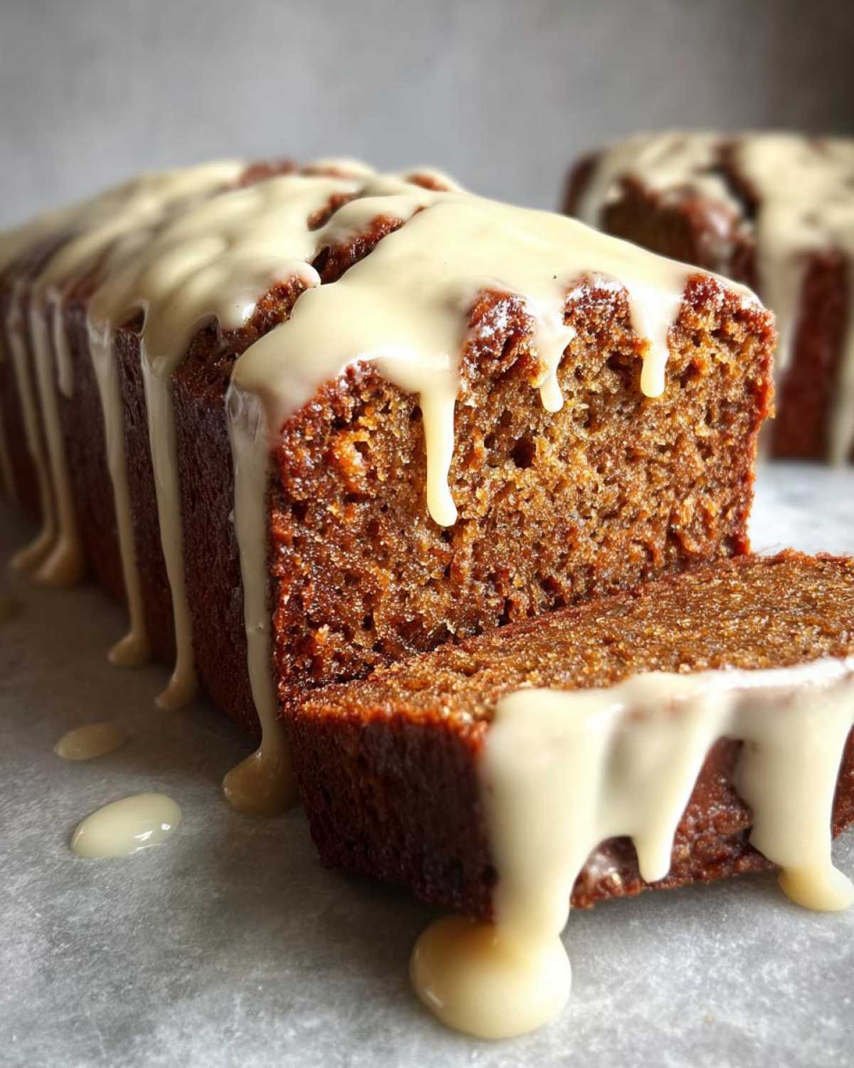 Spiced Gingerbread Loaf with Vanilla Glaze (Holiday Baking Smells Amazing) - detail 4