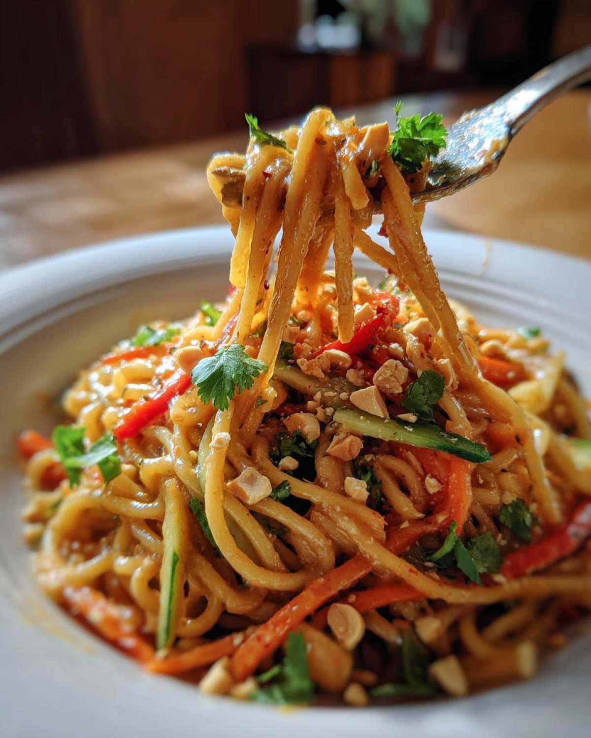 Spicy Thai Peanut Noodles with Crunchy Veggies (Takeout At Home) - detail 1