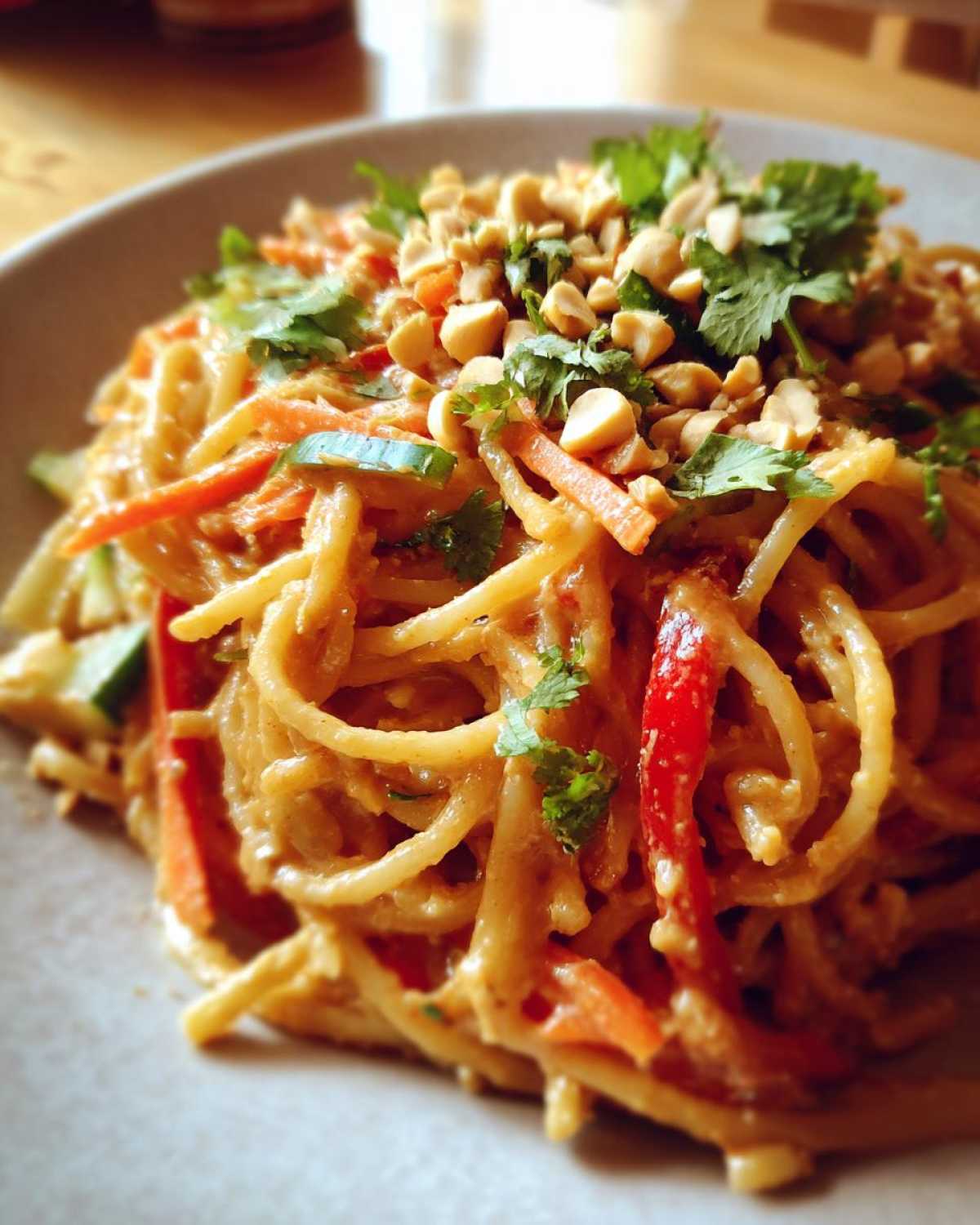Spicy Thai Peanut Noodles with Crunchy Veggies (Takeout At Home) - detail 3