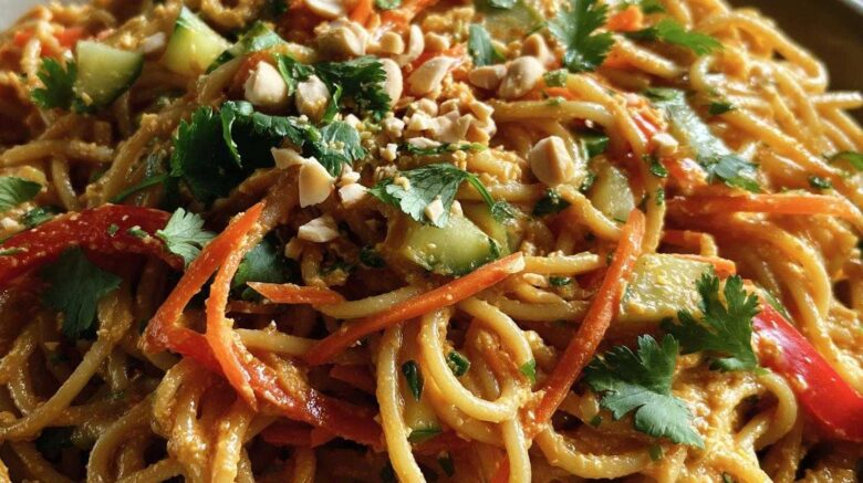 Spicy Thai Peanut Noodles with Crunchy Veggies (Takeout At Home)