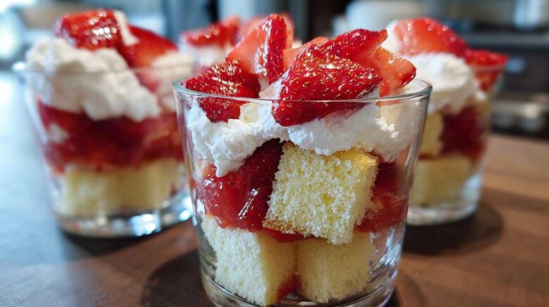 Strawberry Shortcake Trifle Cups (No-Bake Individual Desserts)