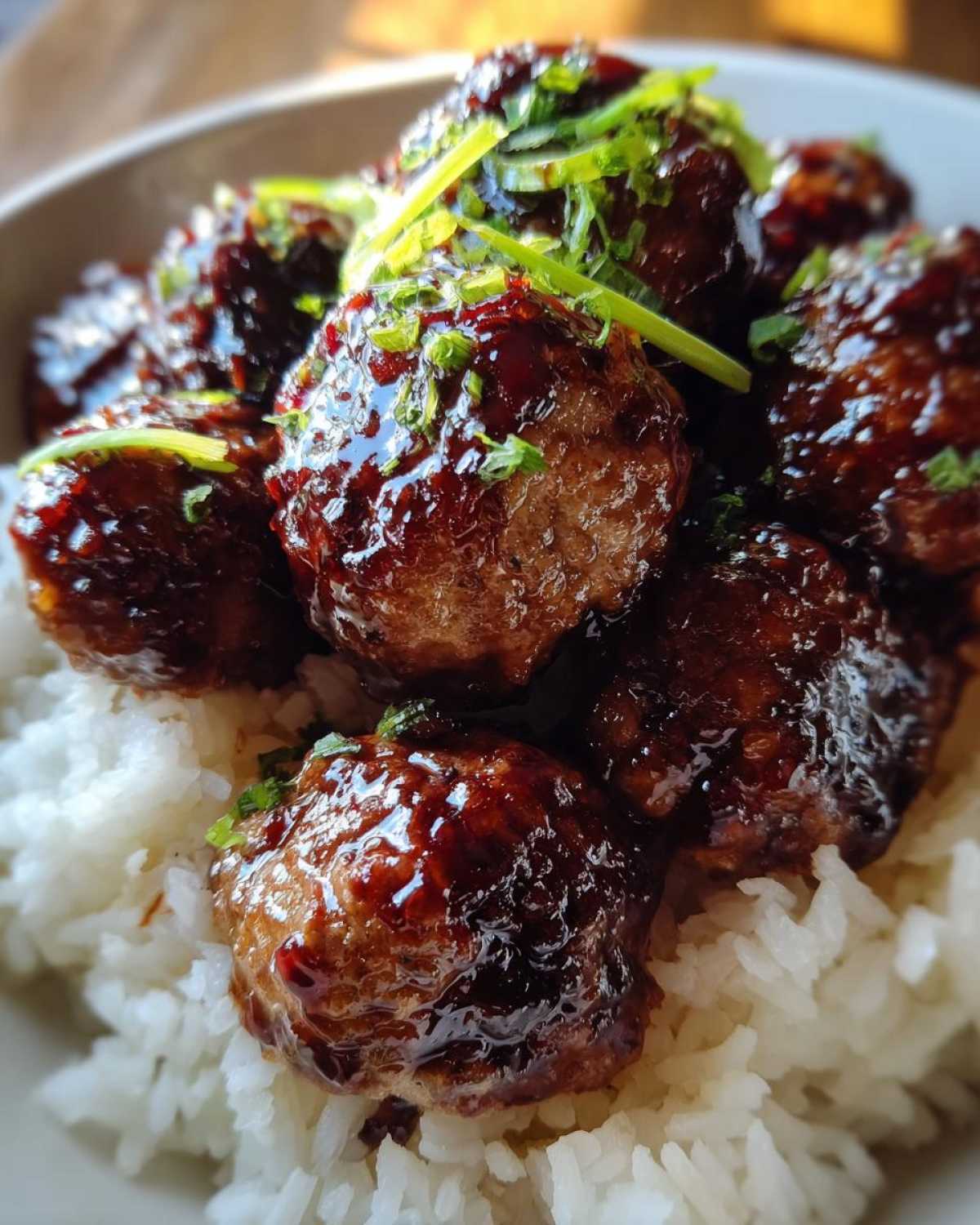 Teriyaki-Glazed Meatballs & Rice (A Freezer Friendly Dinner Win) - detail 1