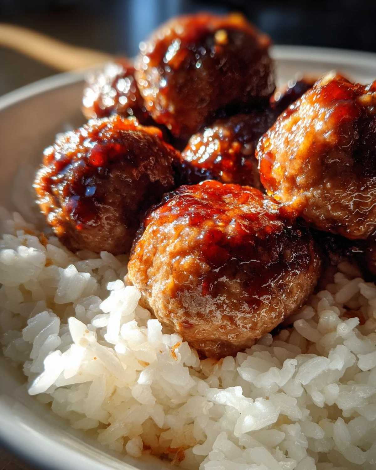 Teriyaki-Glazed Meatballs & Rice (A Freezer Friendly Dinner Win) - detail 2