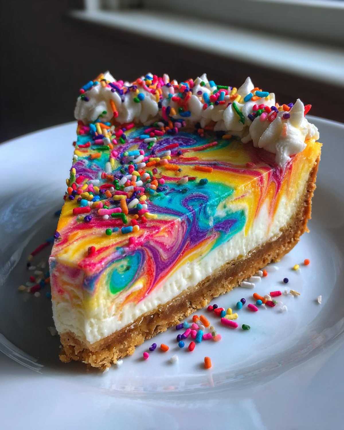 Unicorn Cheesecake Bars (Colorful Swirl Kids Will Love) - detail 1
