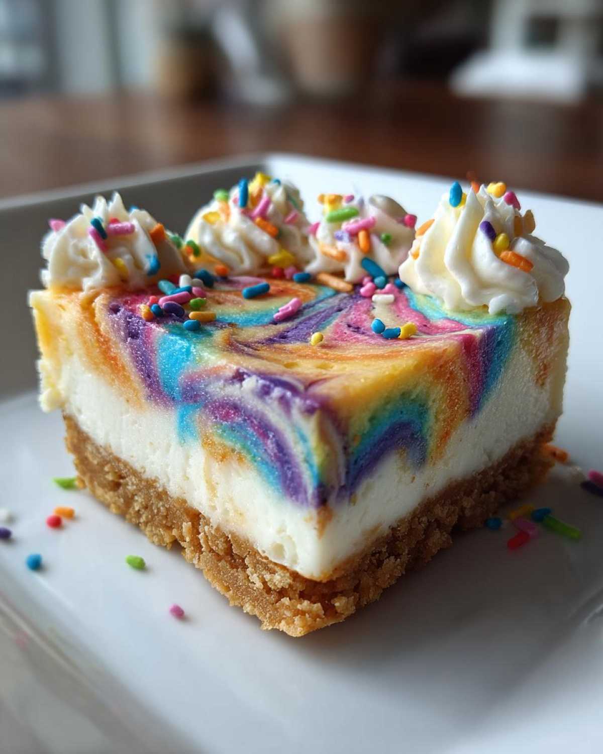 Unicorn Cheesecake Bars (Colorful Swirl Kids Will Love) - detail 2