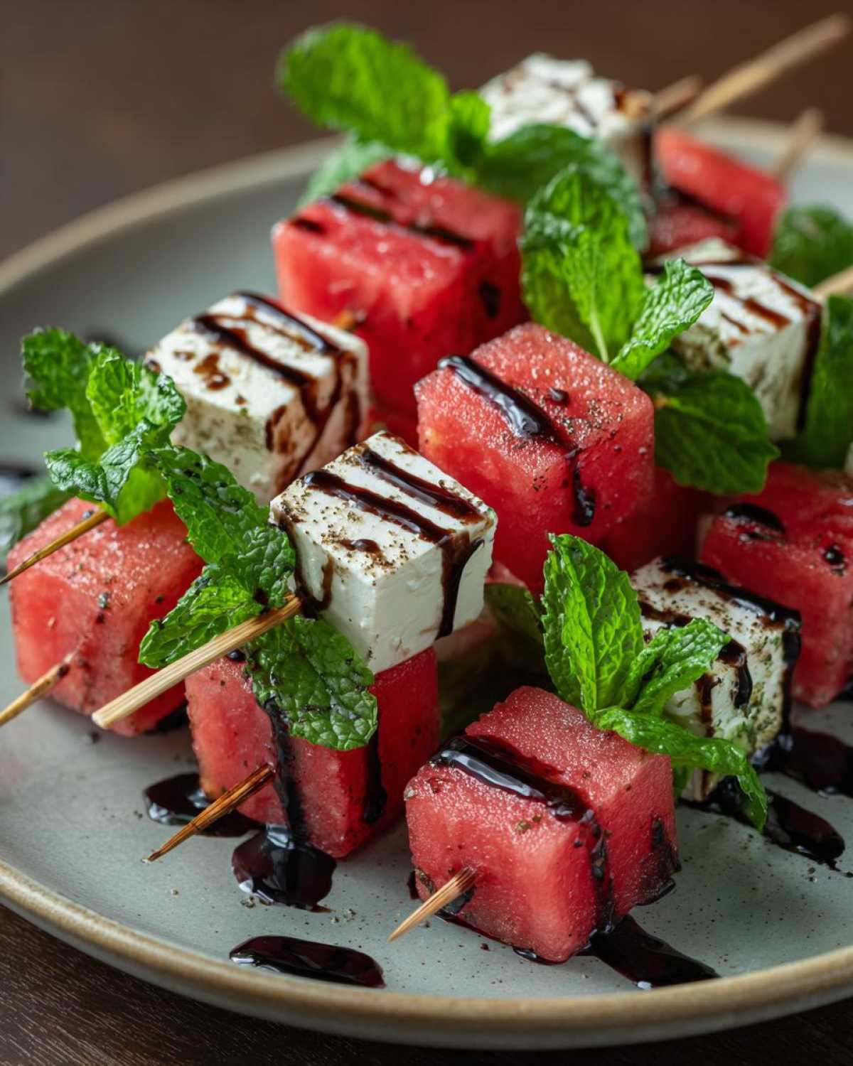 Watermelon Feta Skewers with Balsamic Drizzle (Refreshing Summer Bite) - detail 3