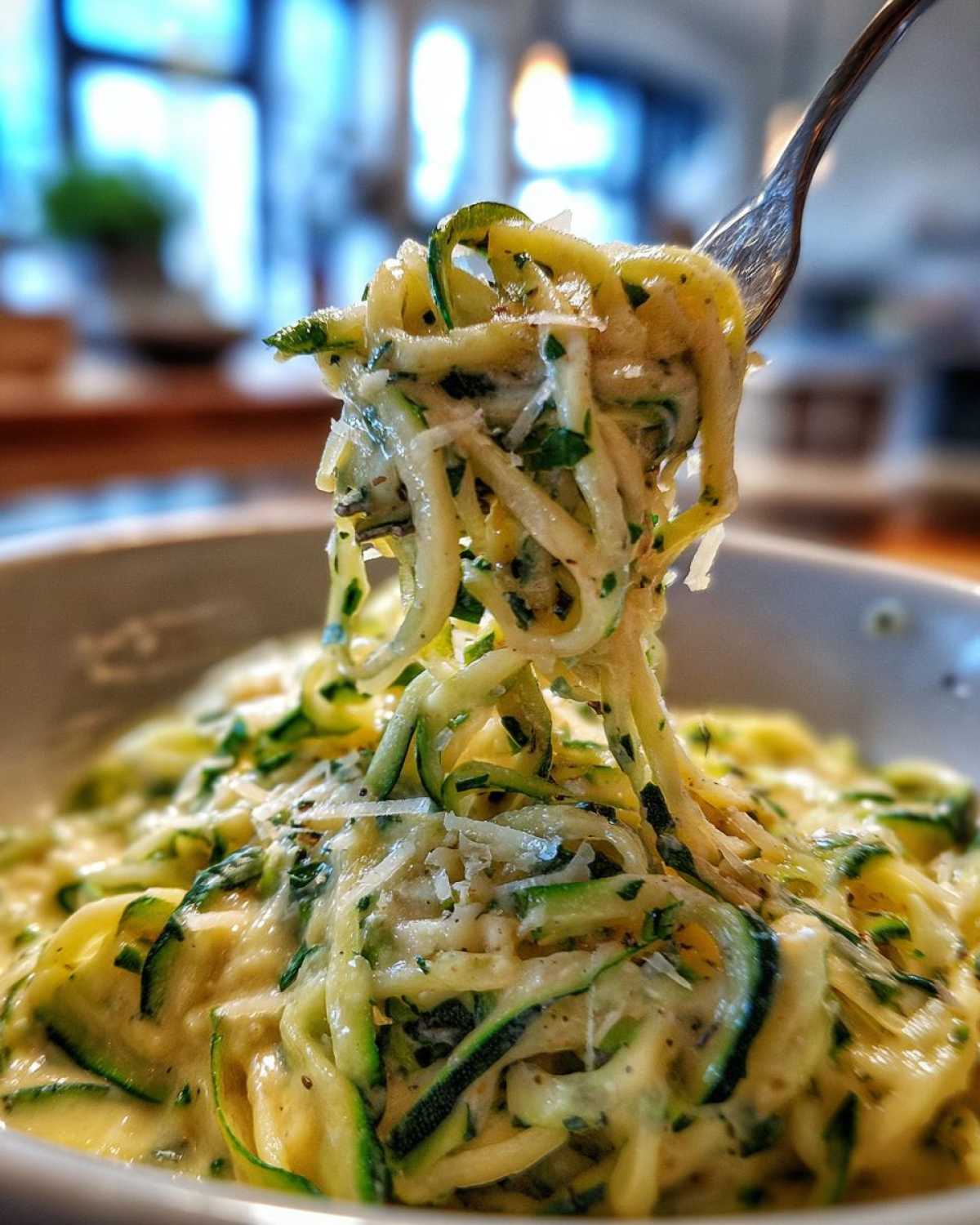 Zucchini Noodle Alfredo (Low-Carb Comfort Pasta Swap) - detail 1