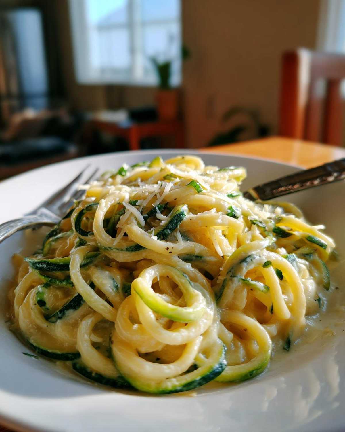 Zucchini Noodle Alfredo (Low-Carb Comfort Pasta Swap) - detail 2
