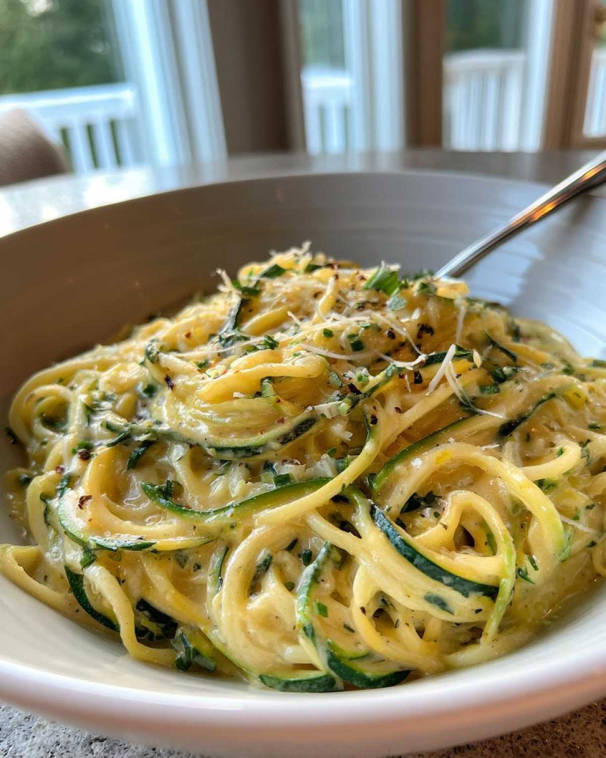 Zucchini Noodle Alfredo (Low-Carb Comfort Pasta Swap) - detail 3