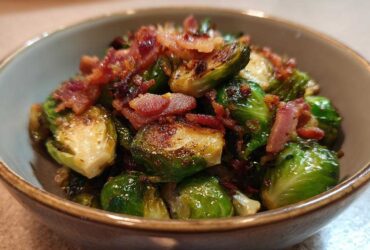 Air Fryer Maple Bacon Brussels Sprout Bites
